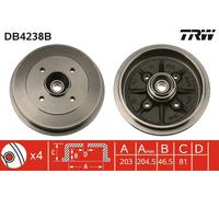 TRW DB4238B Tamburo freno per CITROËN,PEUGEOT