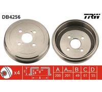 TRW DB4256 Tamburo freno per TOYOTA