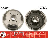 TRW Tamburo freno DB4301 – 1 pezzo – Opel Corsa C