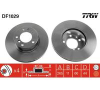 Disco freno TRW DF1029 posteriore, pieno, 1 Pezzo