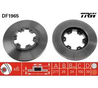 Disco freno TRW DF1965 anteriore, ventilato, 1 Pezzo