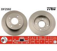 TRW DF2592 Disco freno per FORD AUSTRALIA,NISSAN