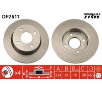 TRW DF2611 Disco freno per NISSAN