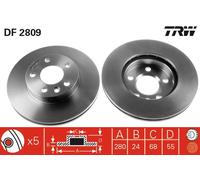 TRW DF2809 COPPIA DISCHI Volkswagen T4 autocarro/dop. cab. (1990->) 1,9 - 44kw 5