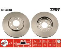Disco freno TRW DF4048 anteriore, ventilato, altamente carbonizzato, 1 Pezzo