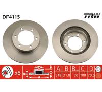 TRW Disco freno DF4115 anteriore ventilato 1 pezzo