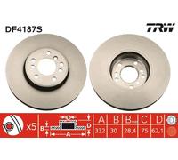 Disco freno singolo ventilato anteriore TRW DF4187S
