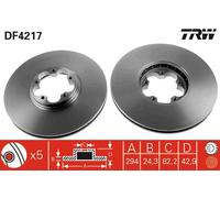 TRW DF4217 Disco freno per FORD,FORD AUSTRALIA
