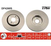 TRW DF4260S Disco freno per RENAULT