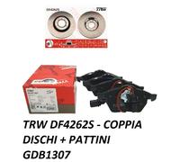 TRW DF4262S - COPPIA DISCHI Ø 312 mm + SET PATTINI GDB1307 TRW AUDI/SEAT/VW