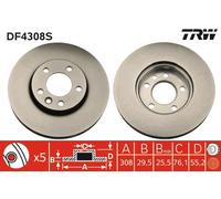 TRW DF4308S Disco freno per VW