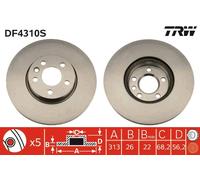 TRW DF4310S Disco freno