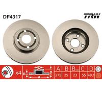 TRW DF4317 Disco freno per TOYOTA