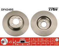Disco freno TRW LUC DF4349S anteriore, ventilato, altamente carbonizzato, 1 Pezzo