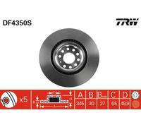 TRW DF4350S Disco freno per AUDI,SEAT,SKODA,VW