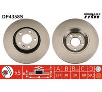 TRW DF4358S Disco freno per AUDI,AUDI (FAW)
