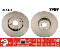 Disco freno TRW LUC DF4371 anteriore, ventilato, 1 Pezzo