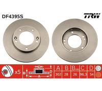 TRW Disco freno DF4395S anteriore ventilato 1 pezzo