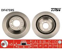 TRW DF4759S Disco freno per AUDI,PORSCHE,VW