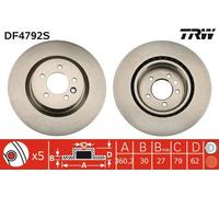 2x TRW DF4792S Disco freno Anteriore per LAND ROVER Range Rover Sport (L320)