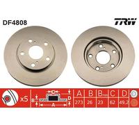 Disco freno TRW LUC DF4808 anteriore, ventilato, 1 Pezzo