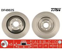 TRW DF4902S Disco freno per AUDI,BENTLEY,VW
