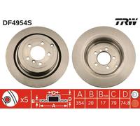TRW DF4954S Disco freno per LAND ROVER
