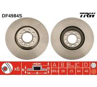 TRW DF4984S Disco freno per IVECO
