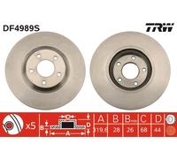 Disco freno TRW DF4989S anteriore, ventilato, 1 Pezzo
