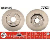 TRW DF4995S Disco freno per BUICK (SGM),CHEVROLET,CHEVROLET (SGM),OPEL,SAAB,VAUX