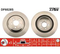 TRW DF6028S Disco freno per CHRYSLER,DODGE