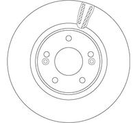 TRW disco freno DF6497S ventilato diametro 305 spessore 25 mm 5 fori