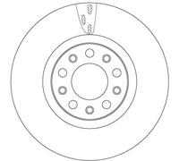 Disco freno TRW DF6590S anteriore, ventilato, 1 Pezzo