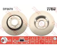 TRW Disco freno DF6670 posteriore ventilato - 1 pezzo