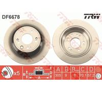 Disco freno TRW DF6678 posteriore, pieno, 1 Pezzo