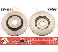 Disco freno TRW DF6682S anteriore, ventilato, 1 Pezzo