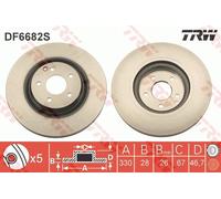 Disco freno TRW DF6682S per MERCEDES-BENZ CLK (C209) 3.0 2005-2009