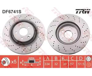 TRW DF6741S Disco freno