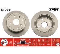 TRW Disco freno DF7381 posteriore pieno 1 pezzo
