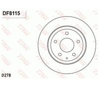 TRW Disco freno DF8115 posteriore pieno per MAZDA 6 Tre volumi (GJ, GL) 2012-2018 1 pezzo
