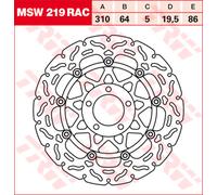 TRW Dischi freno racing anteriori, con ABE ANT., MSW219RAC FLOTT.