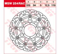 TRW Dischi freno racing anteriori, con ABE ANT., MSW254RAC FLOTT.