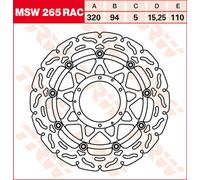 TRW Dischi freno racing anteriori, con ABE ANT., MSW265RAC FLOTT.