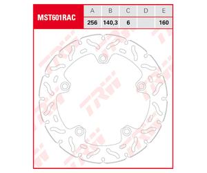 TRW Dischi freno Racing, post., omolog. gen. MST601RAC FISSO