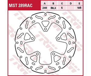 TRW Dischi freno Racing, post., omolog. gen. POST., MST289RAC FISSO