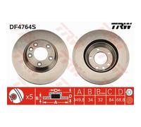 TRW Disco Ø350 Ventilato Anteriore Sinistra per VW Touareg Audi Q7 955 9PA 92A