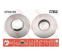 TRW Disco Ø385 Ventilato Anteriore Destro per BMW X6 X5 F15 F85 E70 F16 F86