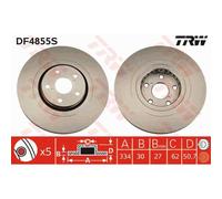 TRW Disco Freno Ø334 Ventilato Anteriore Adatto Per Lexus GS RC L1 S19 GRL1 GWL1