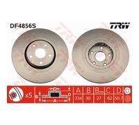 TRW Disco Freno Ø334 Ventilato Anteriore Adatto Per Lexus IS III GS L1 S19 GRL1