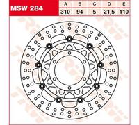 TRW Disco freno con omologazione ABE MSW284, FLOTTANTE